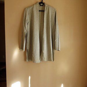 Eileen Fisher open front long jacket heather gray size M